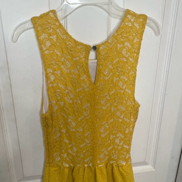 Anthropologie Maeve Vera Lace Mustard Yellow Dress Size Xsmall - Picture 10 of 12